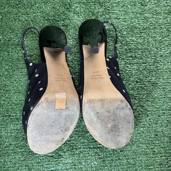 Giuseppe Zanotti Black Polka Dots Peep Toe Slingback Platform High Heels 38.5 - Picture 5 of 8